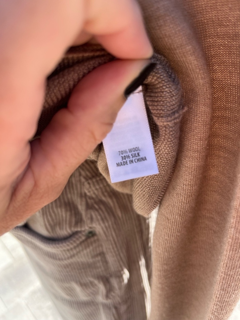St. John Sweater in Taupe Wool Silk Blend Minimalist. Capsule. - Picture 9 of 11